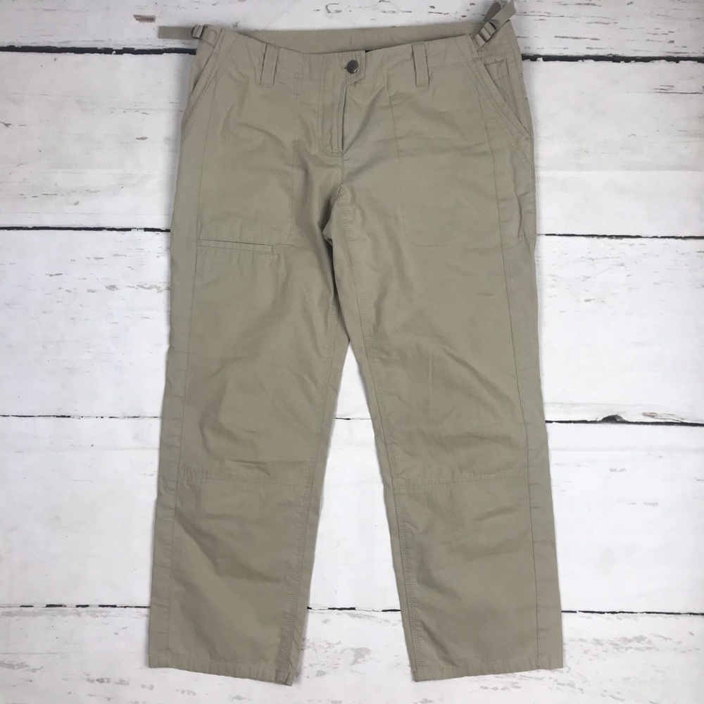 Theory Cargo Pants Size 8 Straight Leg Zip Up Tan